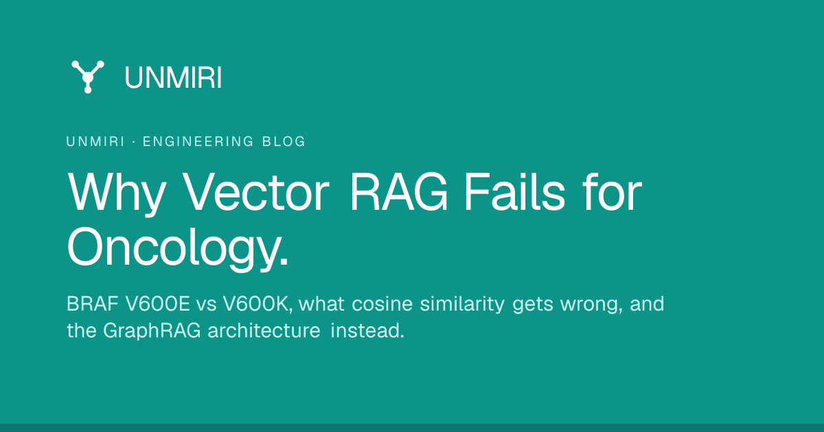 Why Vector RAG Fails for Oncology: and What to Build